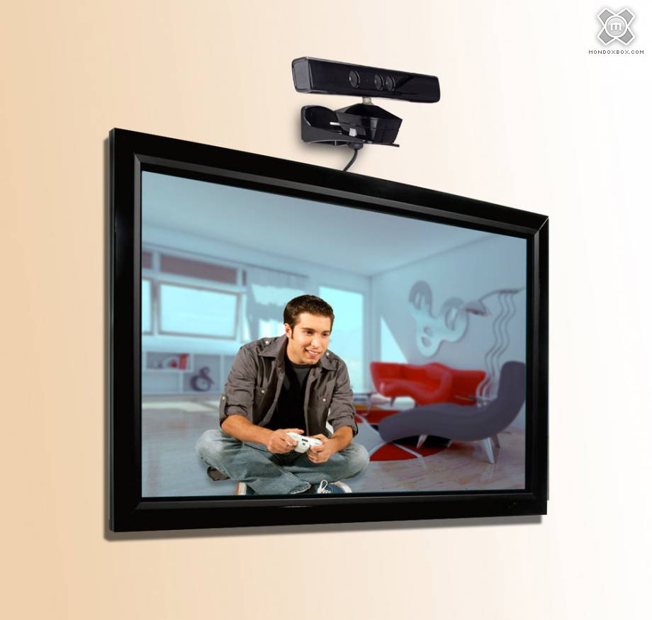 Установить телевидение телевизор. Кронштейн для Xbox 360 Kinect на стену. Приставка для телевизора. Монитор с приставкой на стену. Консоль для телевизора.
